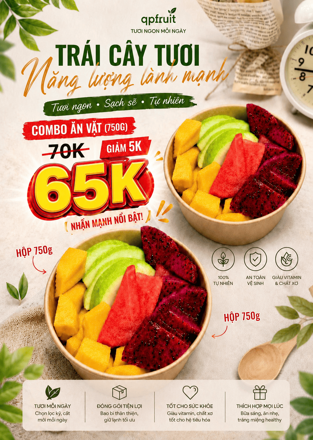 Combo ăn vặt 2 hộp 750g